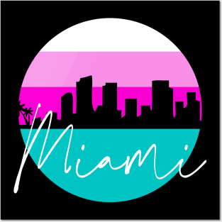 Miami Skyline South Beach Posters and Art
